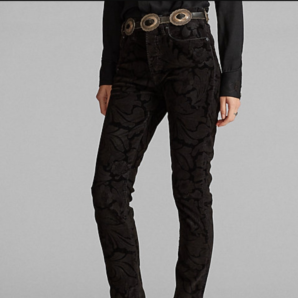 Ralph Lauren Double RL Black Patterned Women Jeans